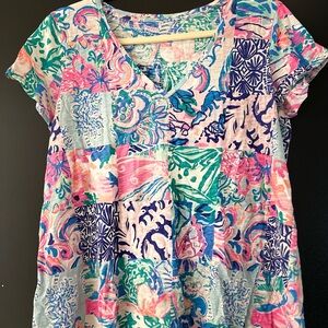 Lilly Pulitzer Multicolor Patchwork T-Shirt